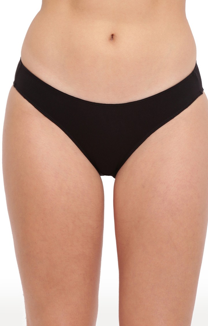 White Black And Grey Glamo Rise High Leg Bikini Panty Pack Of