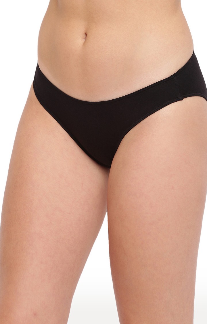 White Black And Grey Glamo Rise High Leg Bikini Panty Pack Of