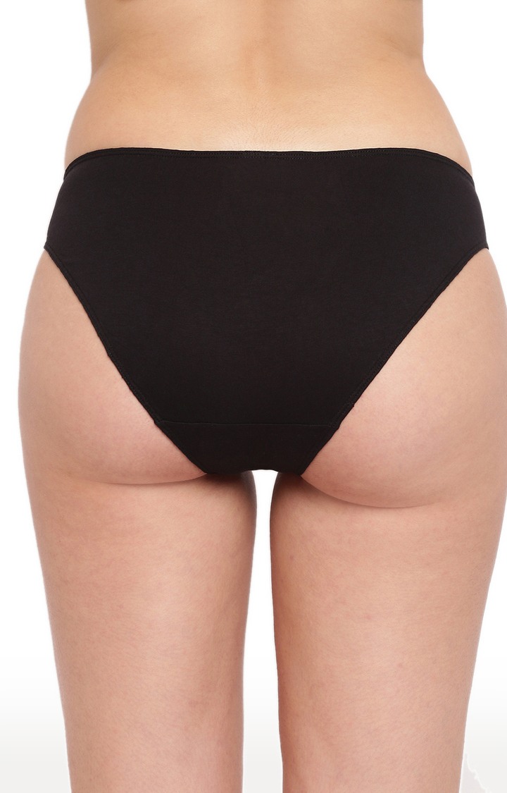 White Black And Grey Glamo Rise High Leg Bikini Panty Pack Of