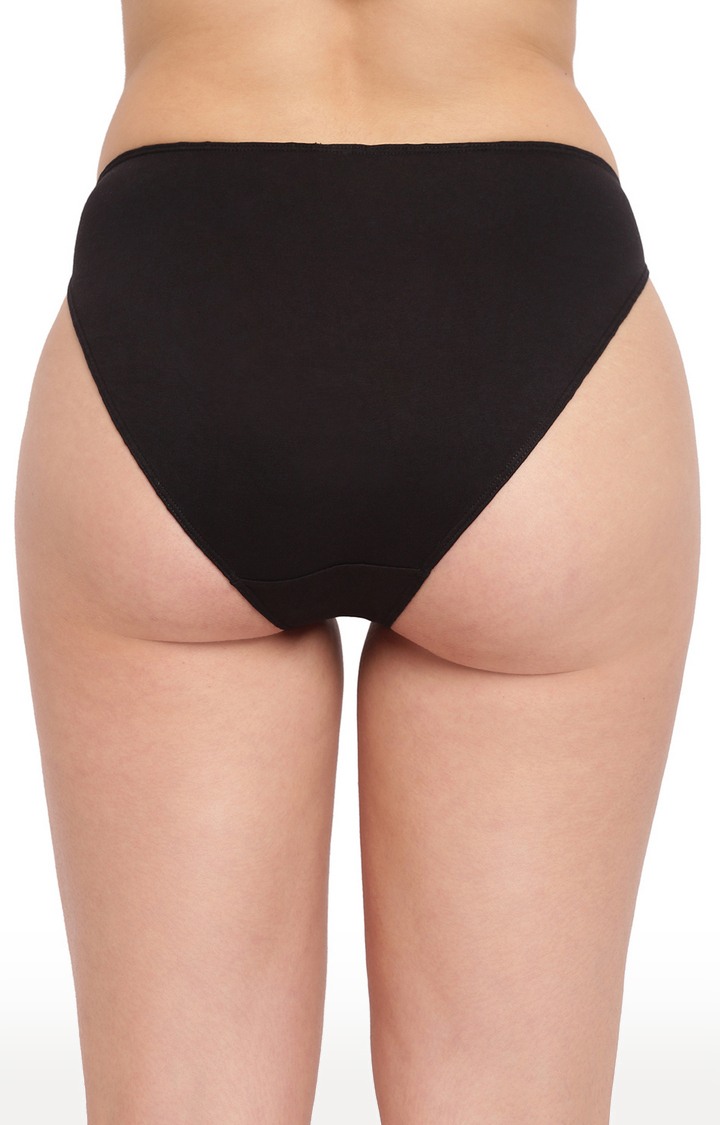 White Black And Grey Glamo Rise High Leg Bikini Panty Pack Of