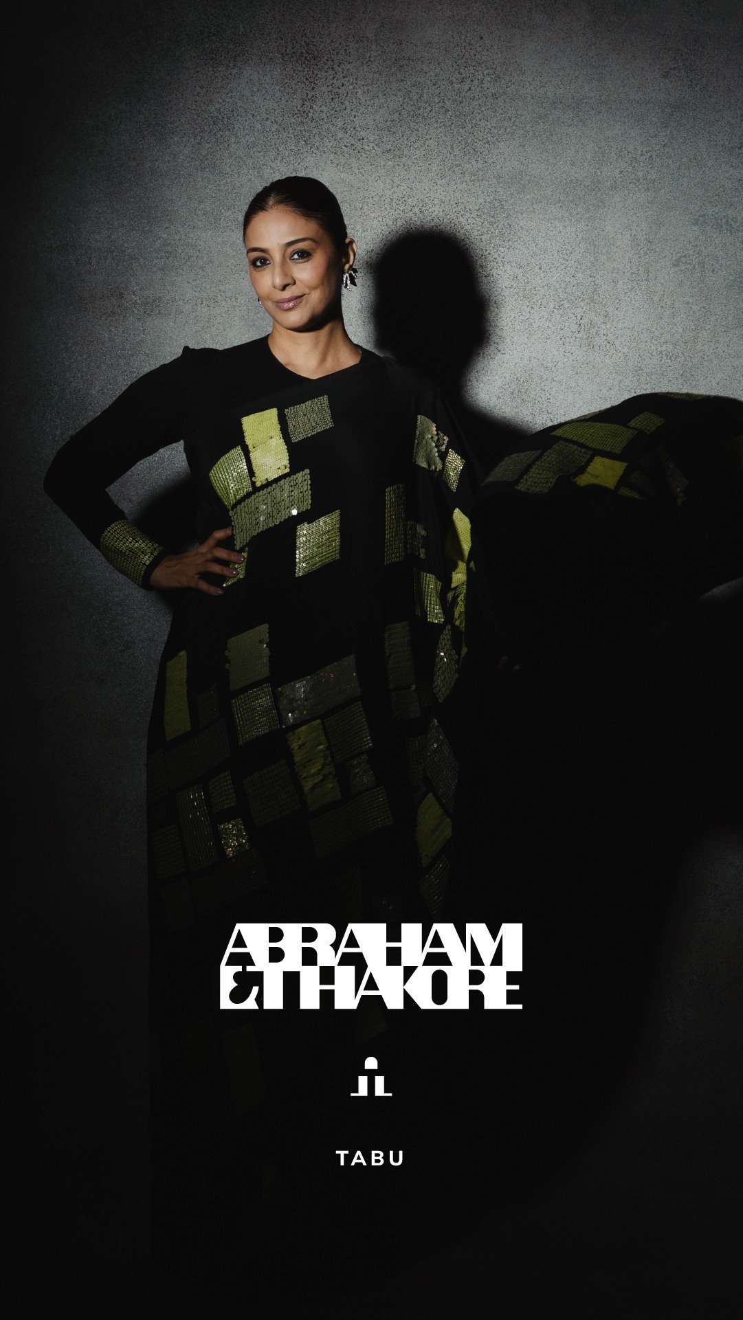 Tabu In Square Sequin Silk Crepe Saree