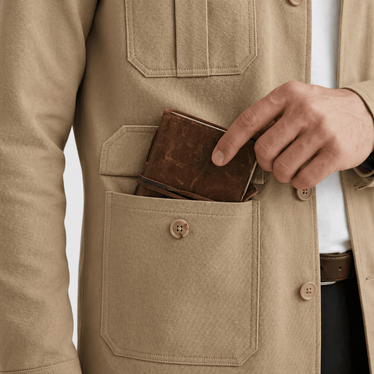 Pathfinder Cream Utility Overshirt