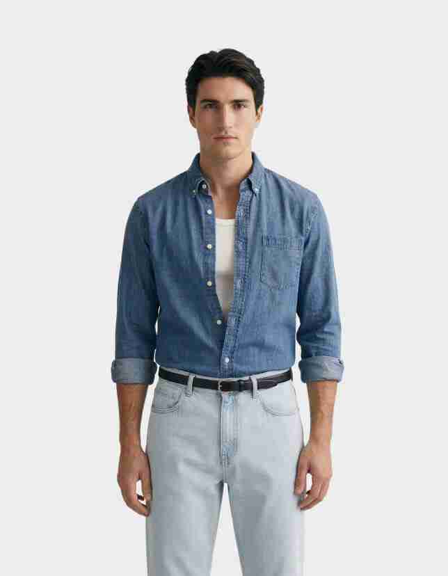 Denim Button-Down Shirt