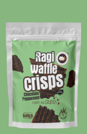 Ragi Chocolate Peppermint Waffle Crisps