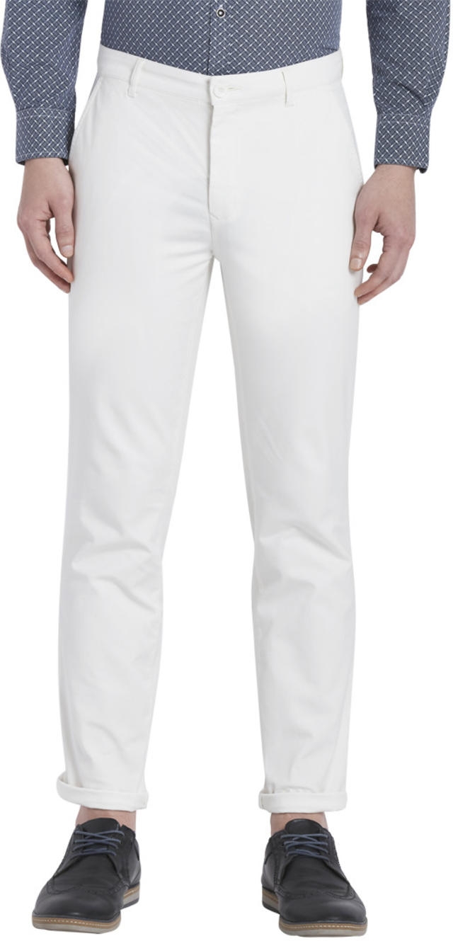 Buy ColorPlus Men Off White Solid Trousers - Trousers for Men 1793217 |  Myntra
