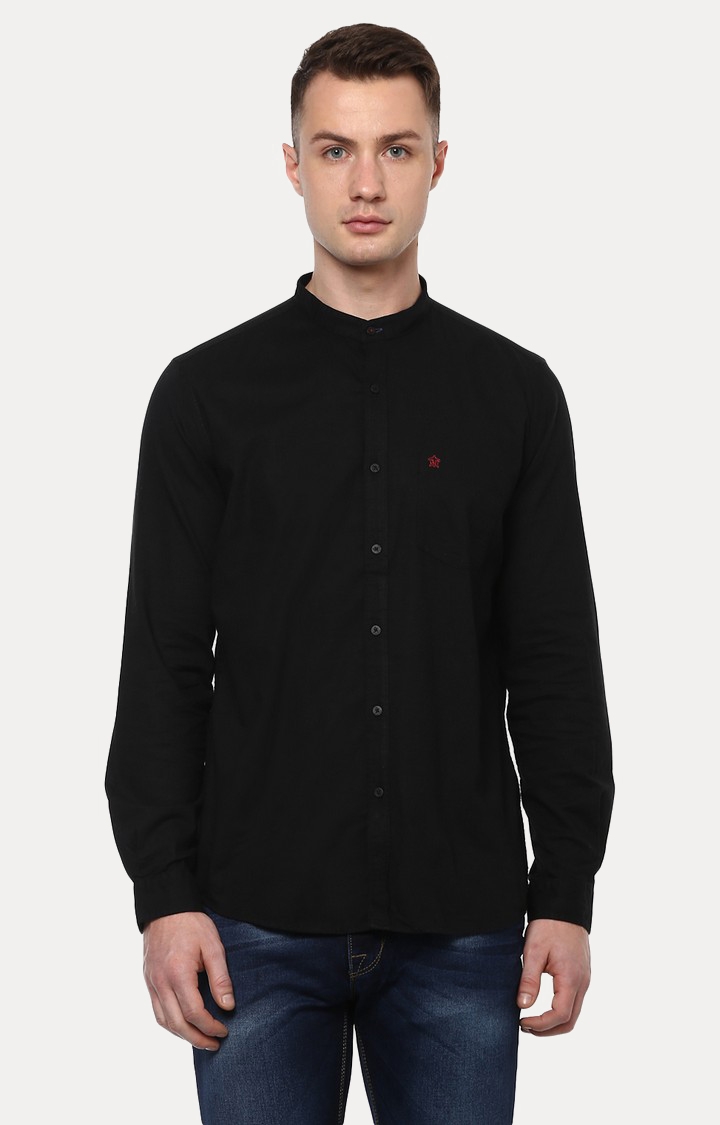 Turtle | Black Solid Casual Shirt 0