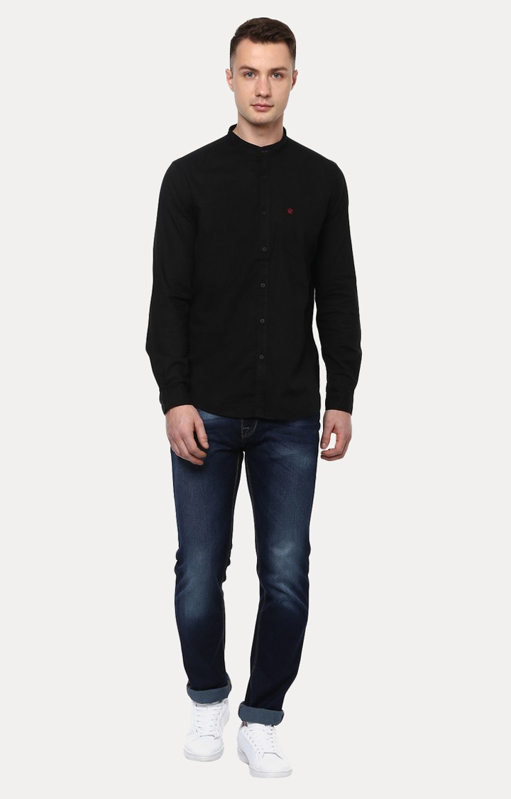 Turtle | Black Solid Casual Shirt 1