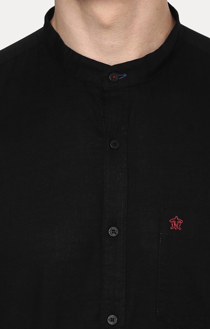 Turtle | Black Solid Casual Shirt 4