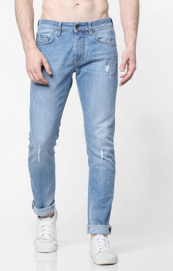 GAS | Men's Norton Carrot Fit Mid Blue Distress Jeans 0