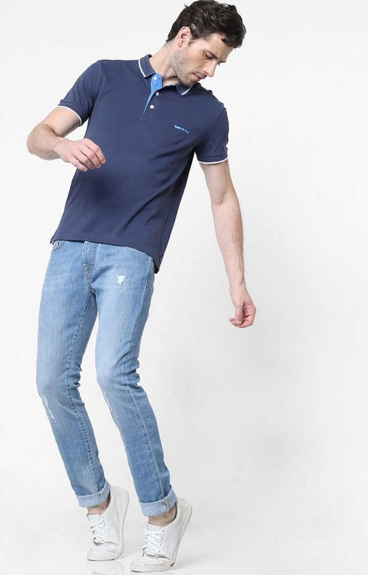GAS | Men's Norton Carrot Fit Mid Blue Distress Jeans 1