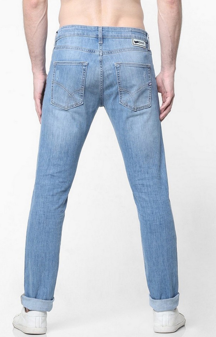 GAS | Men's Norton Carrot Fit Mid Blue Distress Jeans 3