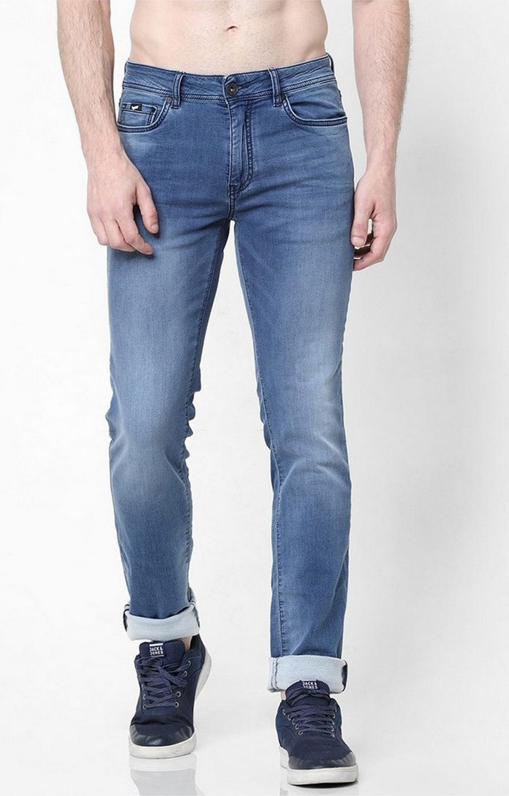 mid rise washed jeans