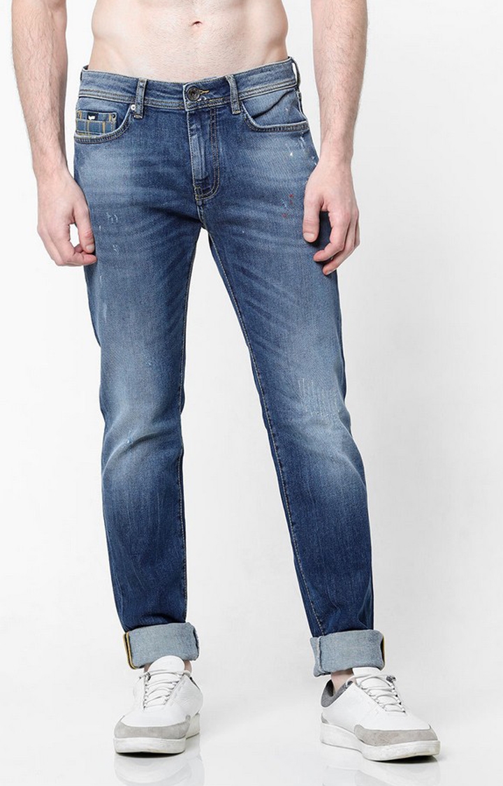GAS | Mid-Wash Slim Fit Blue Jeans with Whiskers 0