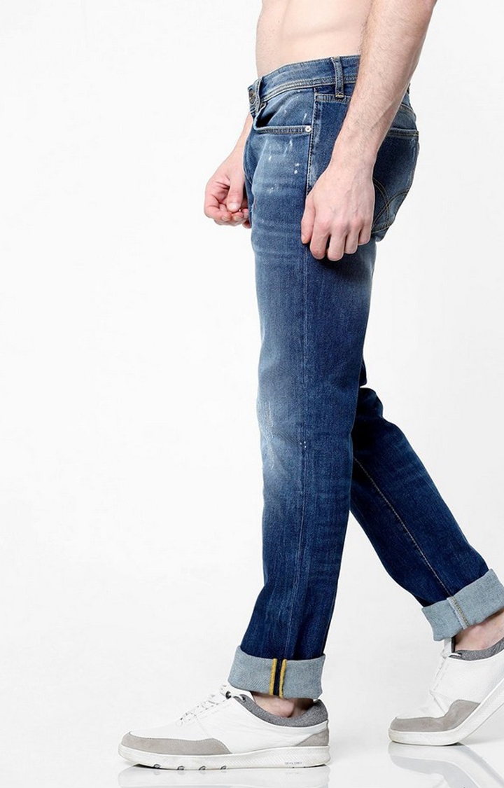 GAS | Mid-Wash Slim Fit Blue Jeans with Whiskers 1