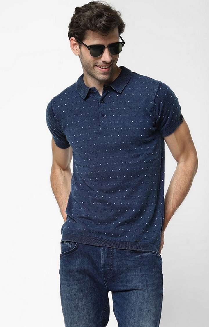 GAS | Ryce Polka-Dot Print Slim Fit Polo T-shirt 4