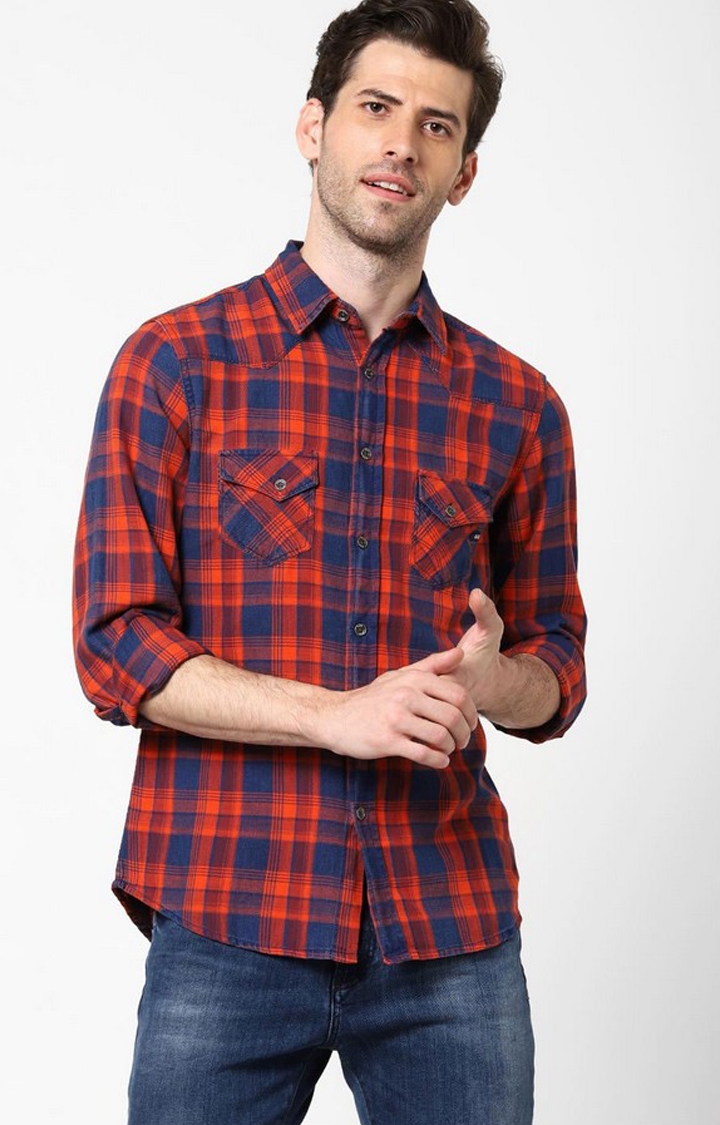 GAS | Slim Fit Checked Shirt with Button Flap Pockets 0