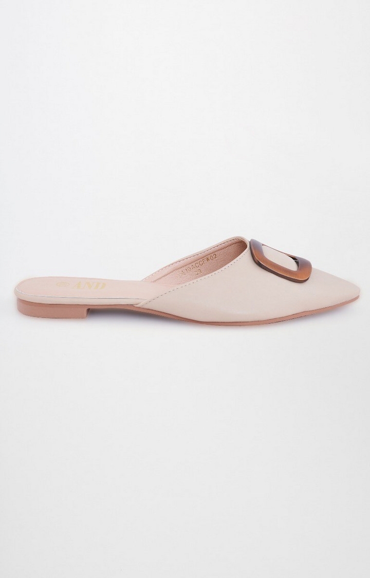 AND | Beige Pointed Toe Slip-ons 0