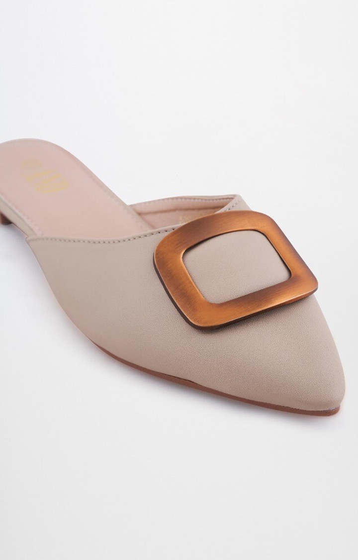 AND | Beige Pointed Toe Slip-ons 1