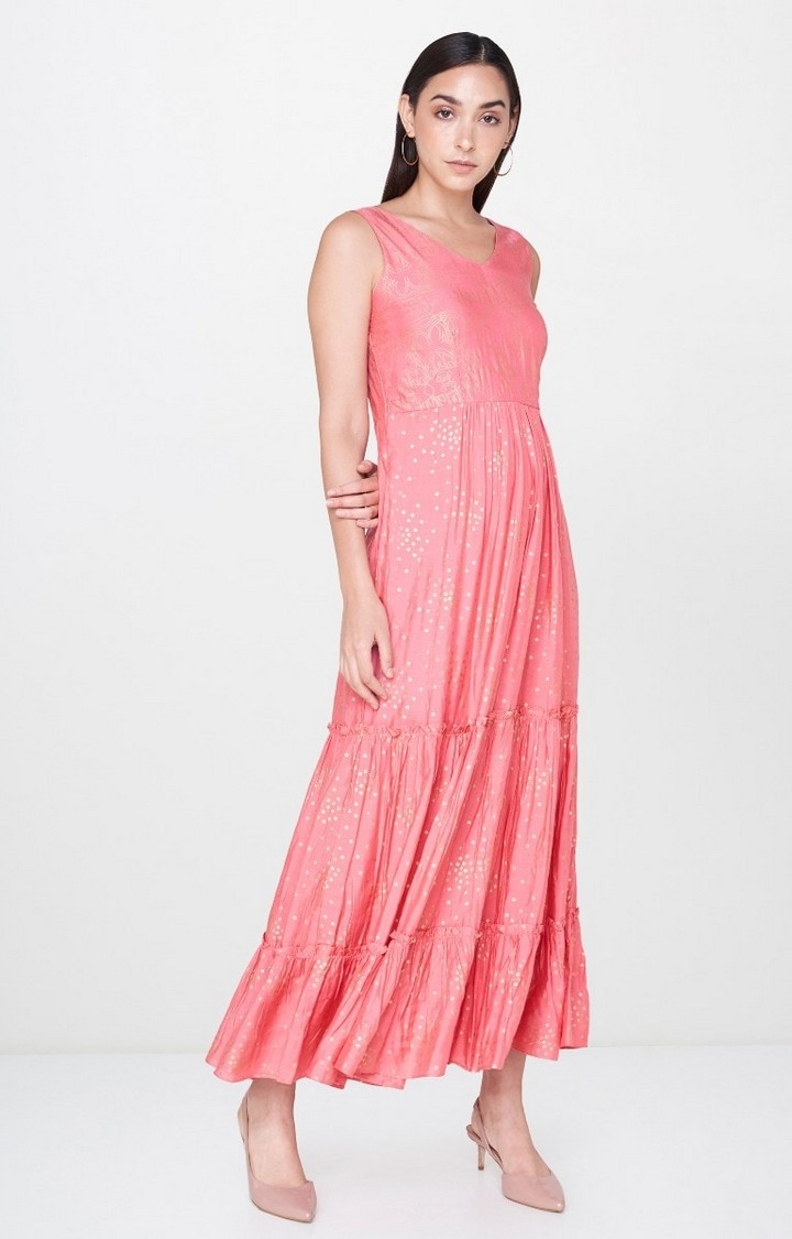 AND | Light Pink Printed Maxi Dress 1