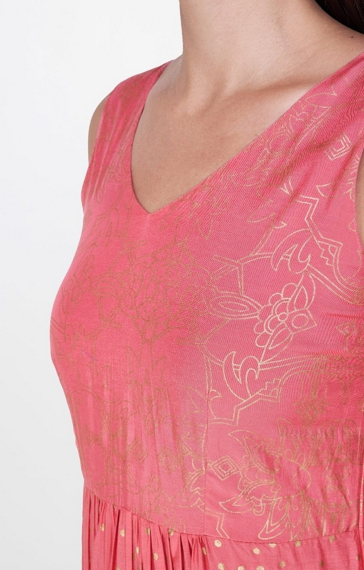 AND | Light Pink Printed Maxi Dress 4