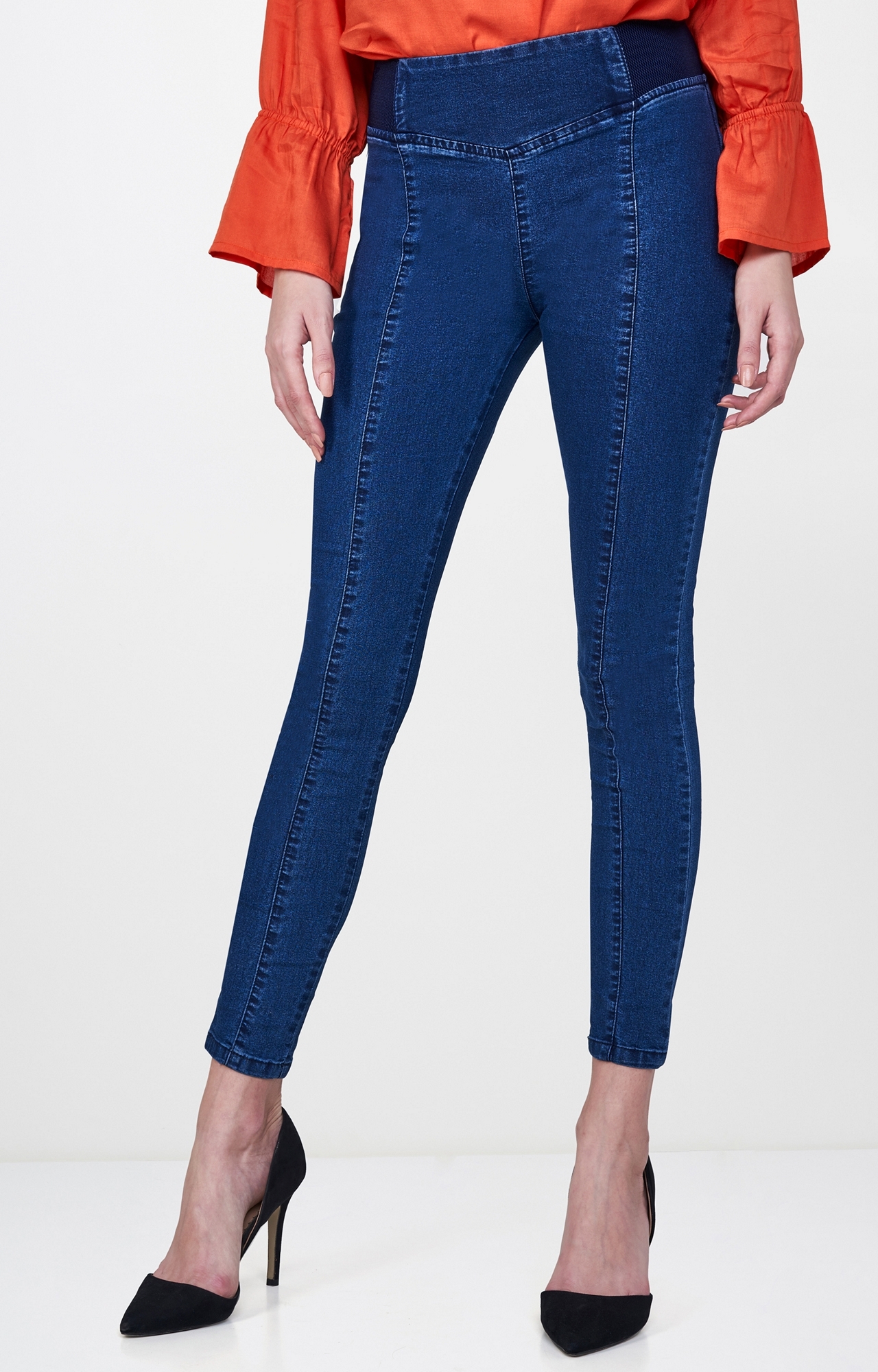 AND | Dark Blue Solid Jeggings 0