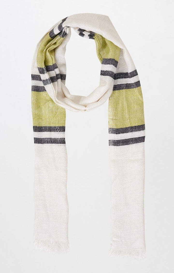 AND | Beige Striped Scarf 0