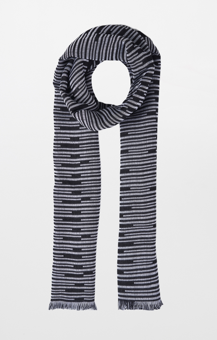 AND | Black Striped Scarf 0