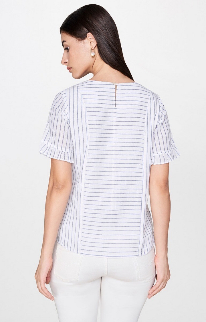 AND | Blue and White Striped Top 3