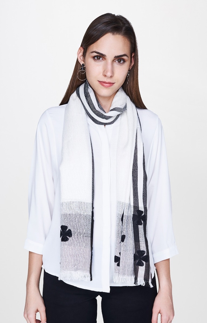 AND | White Printed Scarf 0