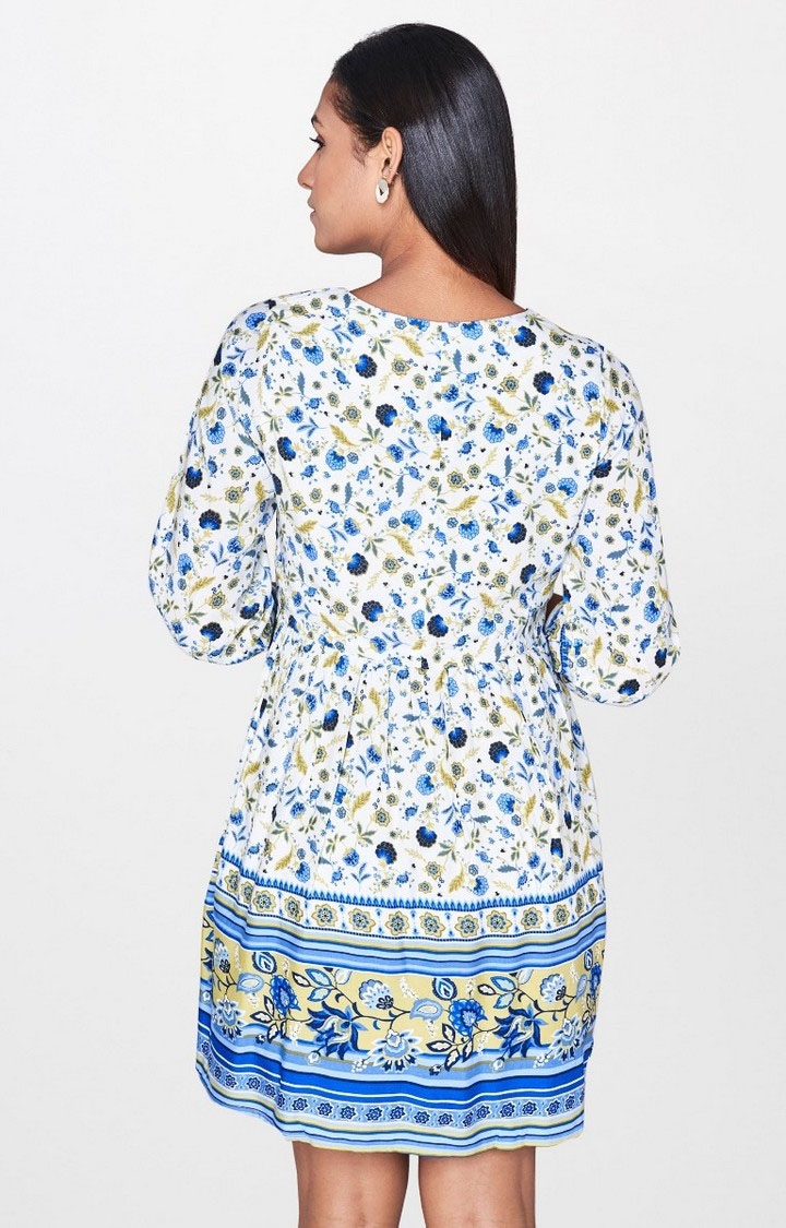 AND | Blue and White Printed Skater Dress 3