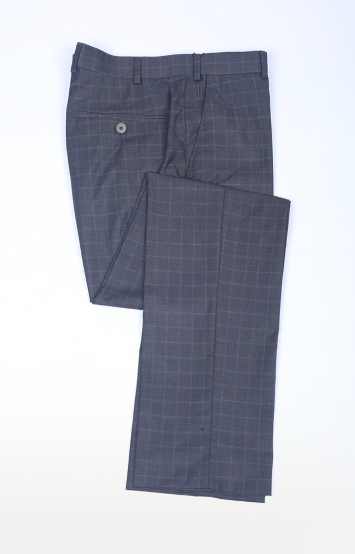 Raymond | Grey Flat Front Formal Trousers 0