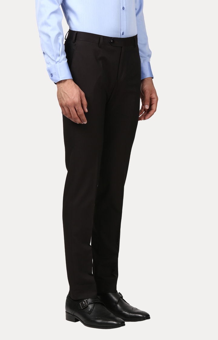 55% OFF on Raymond Men Brown Contemporary Regular Fit Solid Formal Trousers  on Myntra | PaisaWapas.com