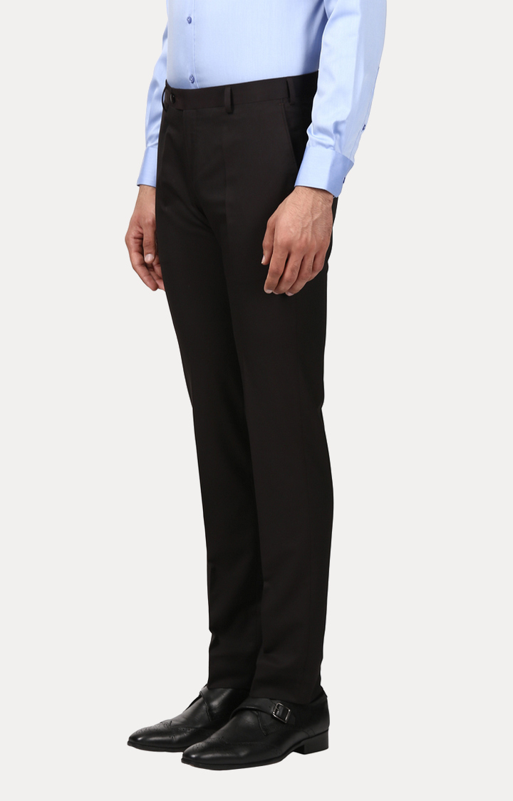 Raymond Men's Poly Viscose Blend Solid Pattern Italian Fit Flat Front Formal  Trouser