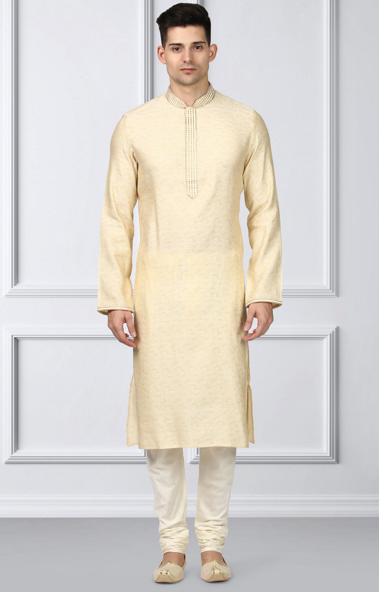 Ethnix By Raymond Dark Fawn Kurta With Churidar