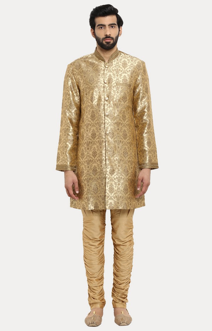 Striped Beige Green Kurta