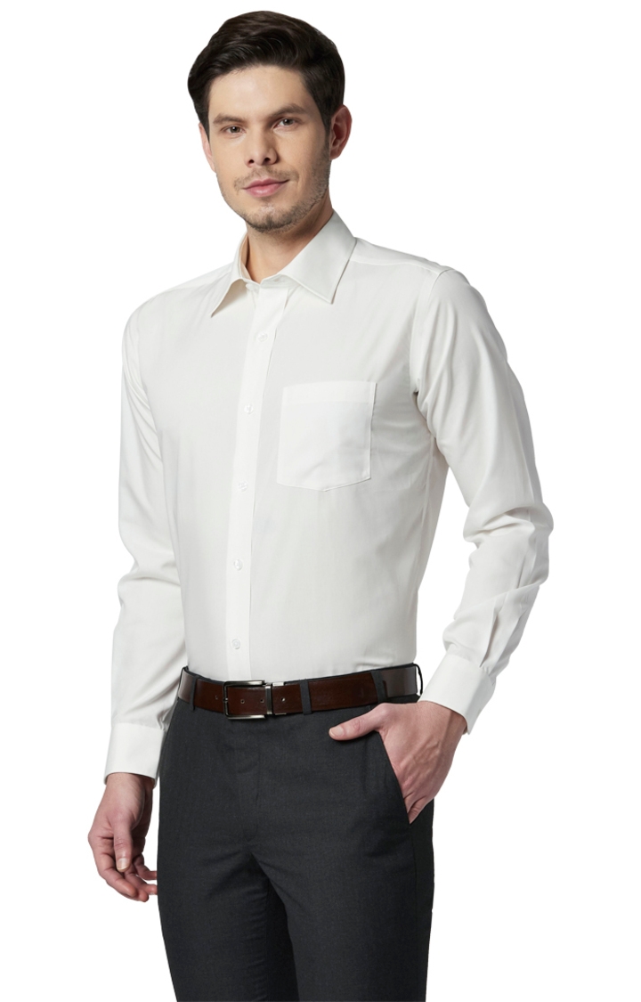 Park Avenue | White Solid Smart Fit Formal Shirt 2