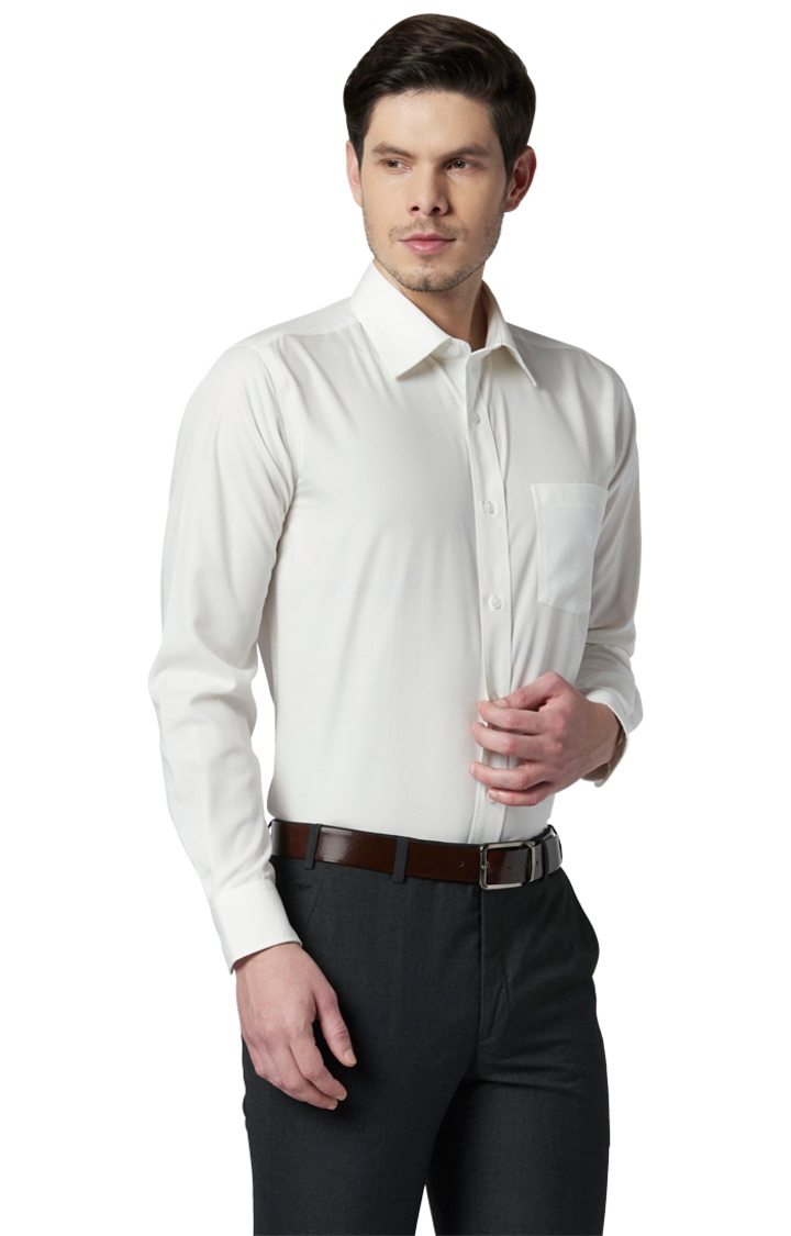 Park Avenue | White Solid Smart Fit Formal Shirt 3