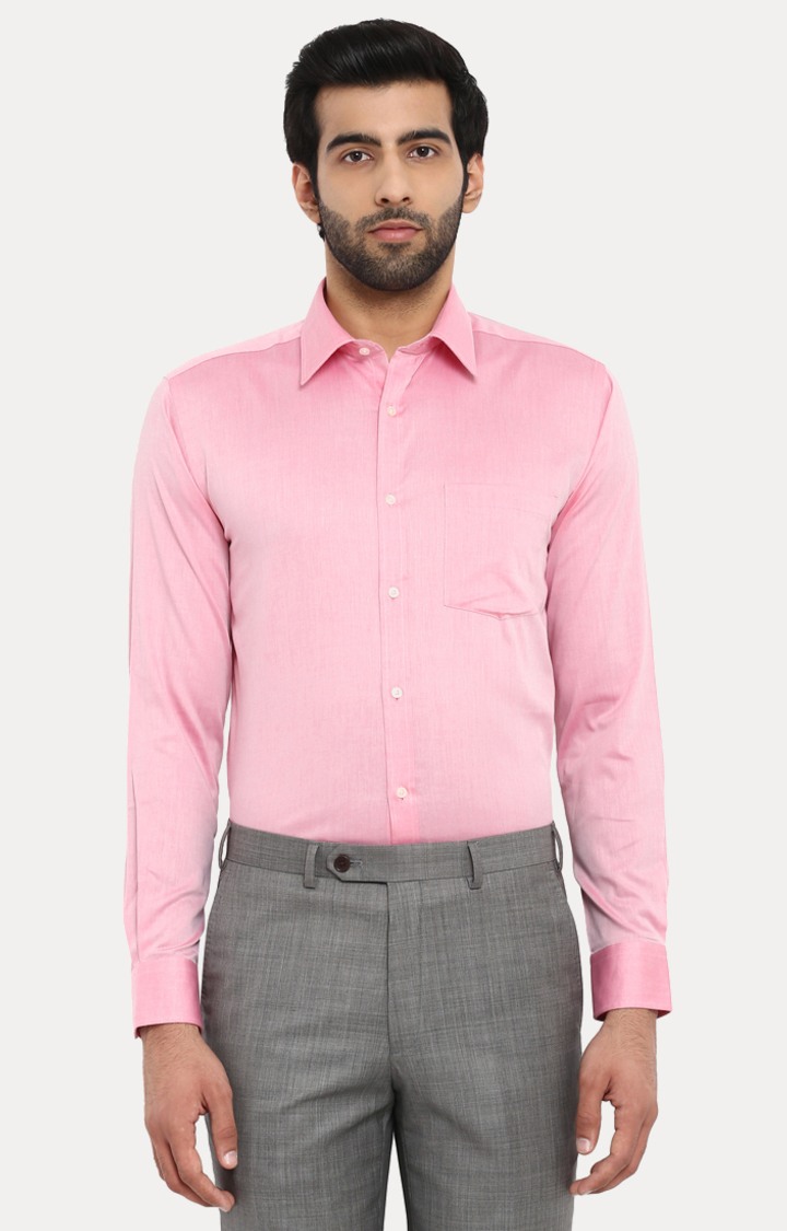 Pink Solid Formal Shirt