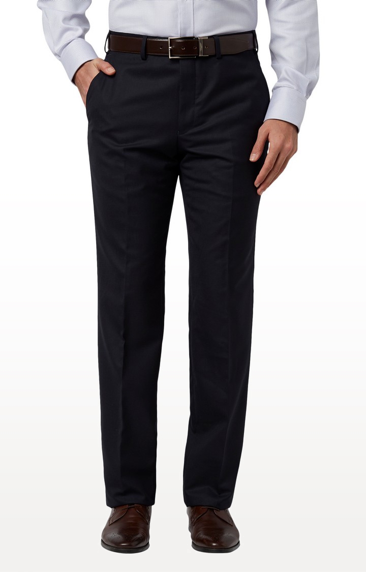 Park Avenue | Dark Blue Tapered Formal Trousers 0