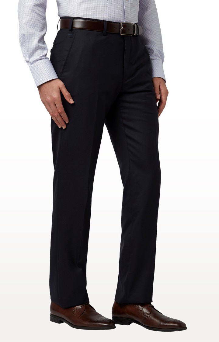 Park Avenue | Dark Blue Tapered Formal Trousers 2
