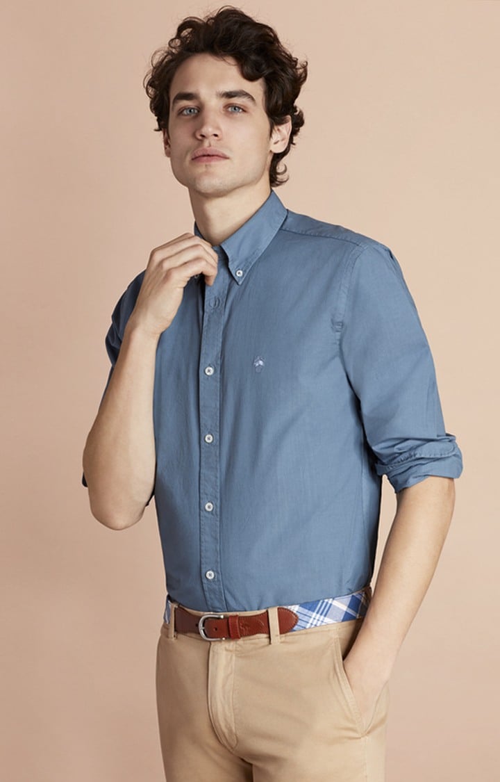 Brooks Brothers | Blue Solid Casual Shirt
