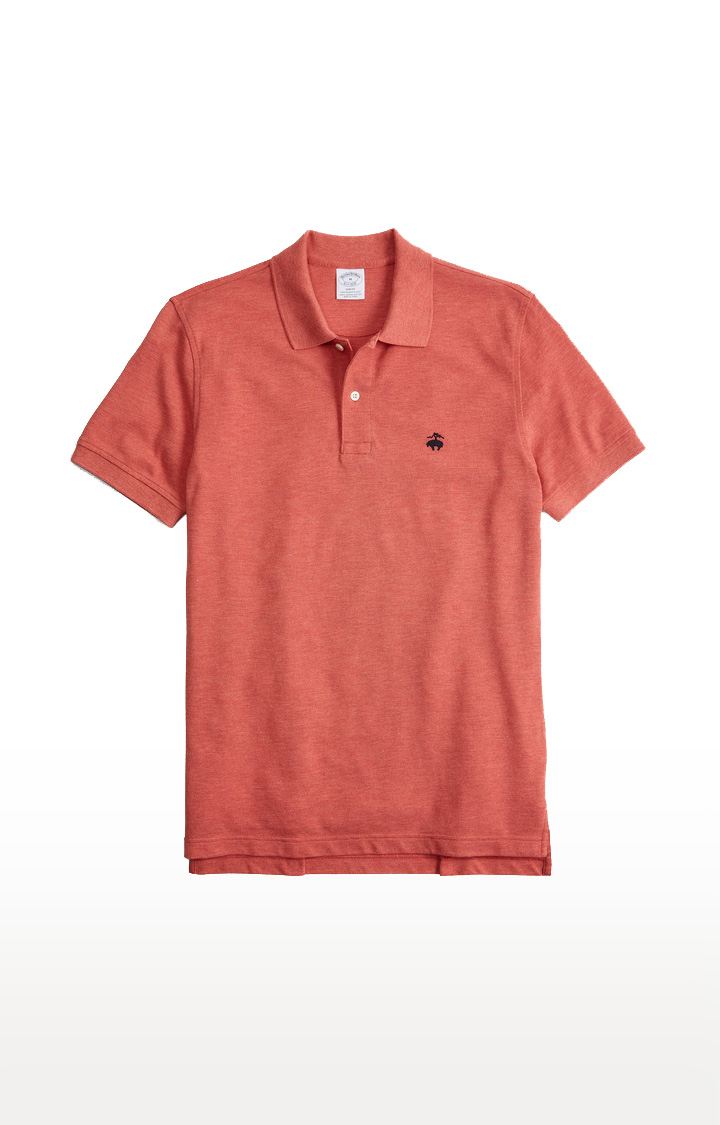 Brooks Brothers | Orange Solid Supima Perf Polo T-Shirt