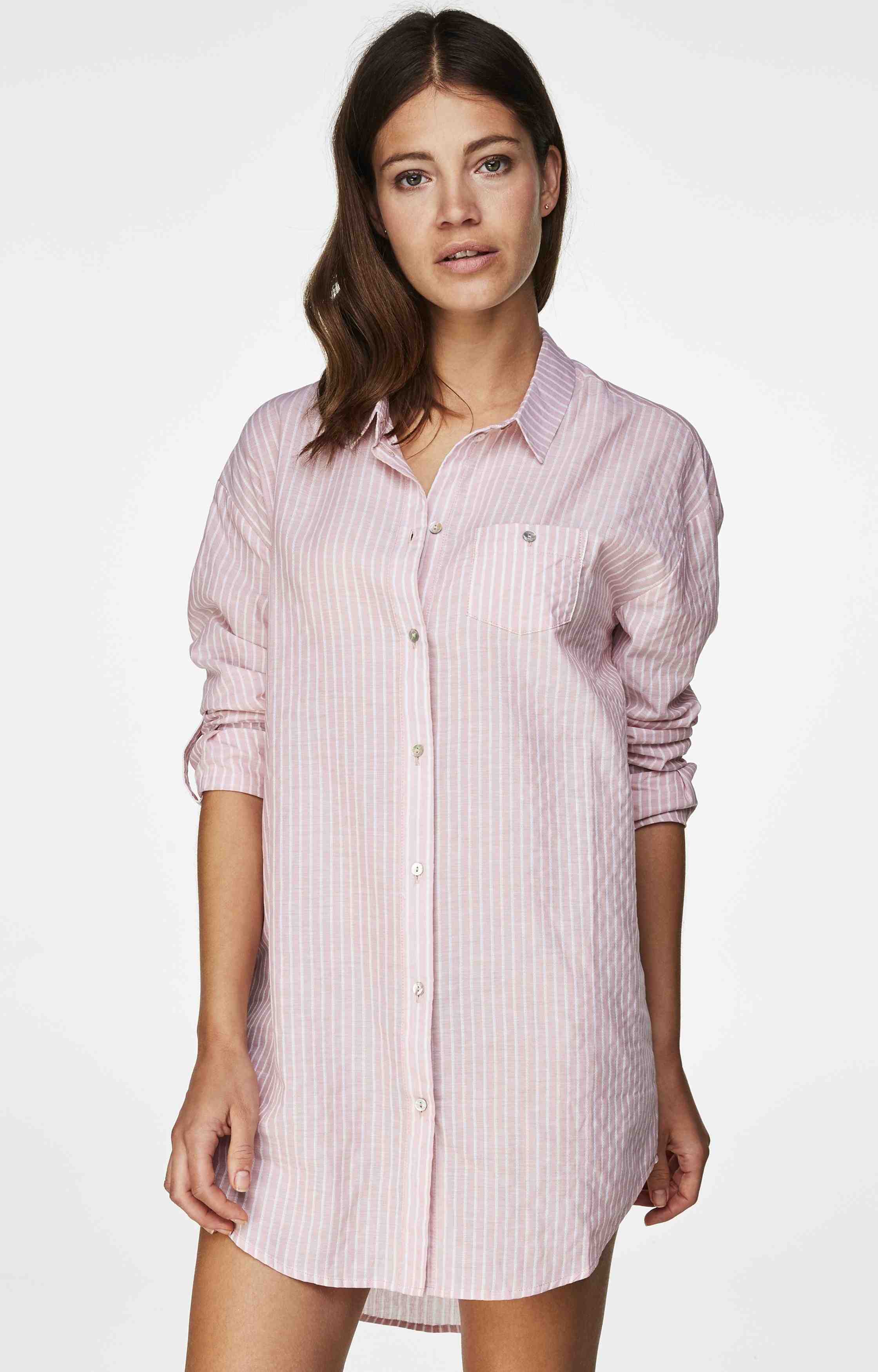 Peach Skin Sleepwear Shirt