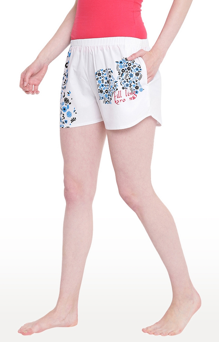 La Intimo | White Printed Sleepwear Shorts 2