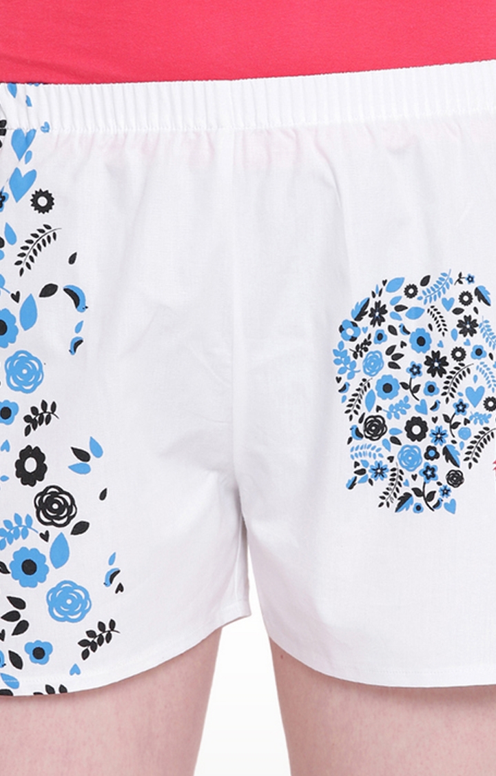 La Intimo | White Printed Sleepwear Shorts 4