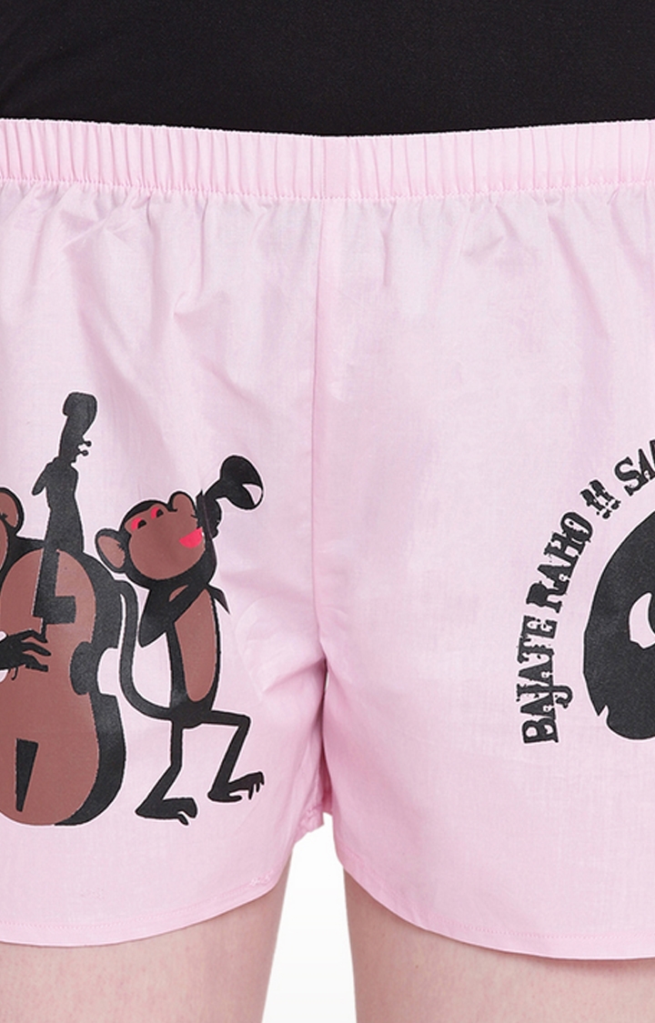 La Intimo | Pink Printed Sleepwear Shorts 4