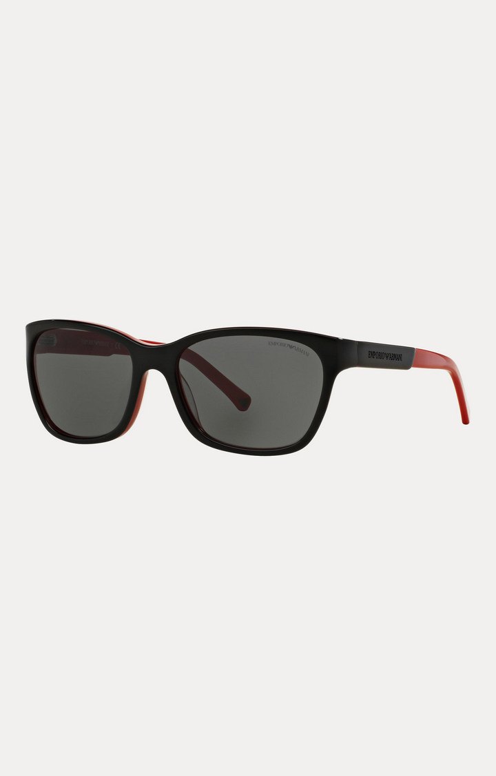 Emporio Armani Black And Red Rectangle Sunglasses