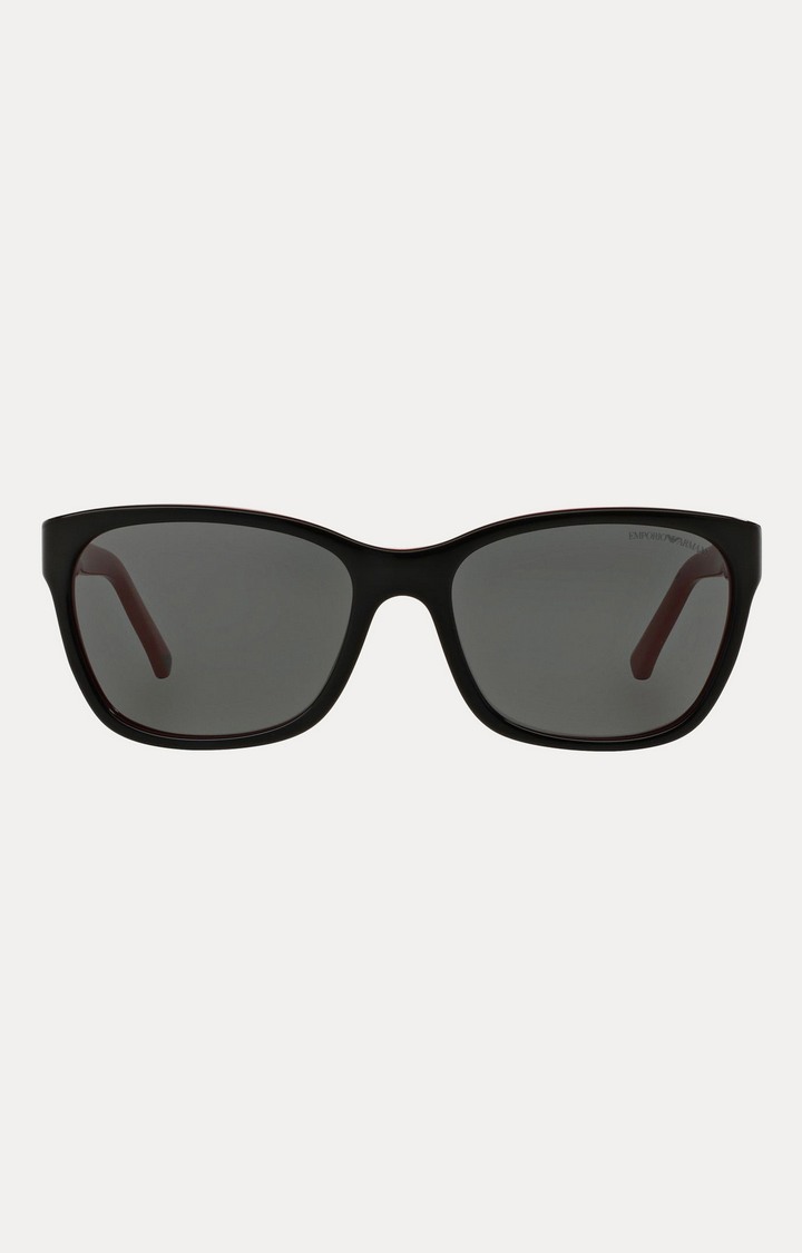 Emporio Armani Black And Red Rectangle Sunglasses
