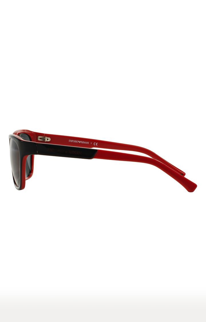 Emporio Armani Black And Red Rectangle Sunglasses