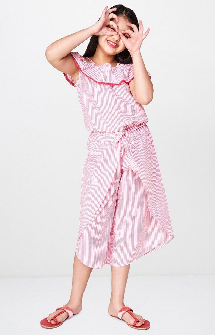Pink Striped Jumpsuit